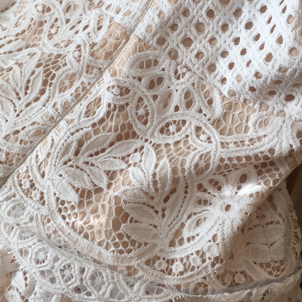 New Lilly Pulitzer White Lace Nude Lined Adella 0! - Picture 8 of 8